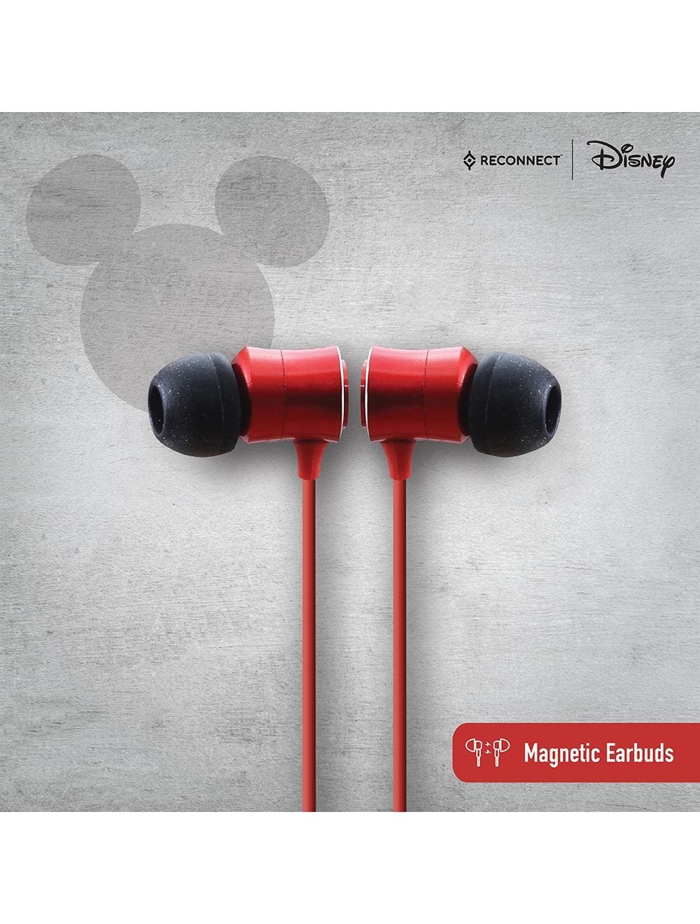 Reconnect Disney Mickey Mouse Neckband Wireless Earphone, Sweat resistant, 8hrs playtime, Bluetooth, Multipairing tech, Magnetic earbuds- DBTE301 MY - Image 4
