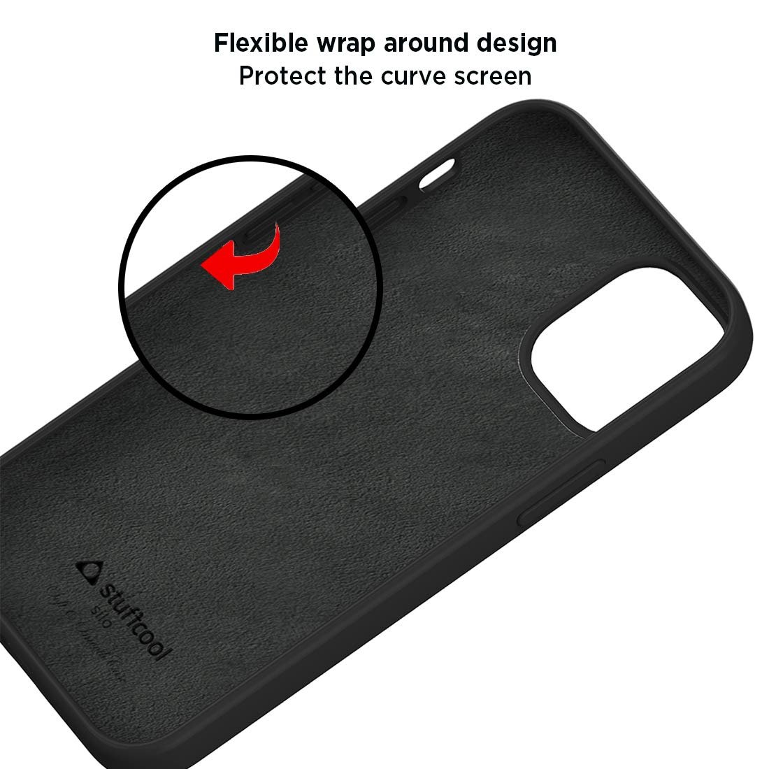 Stuffcool Silo Soft Mobile Case for Apple iPhone 12 Mini, Black - Image 5