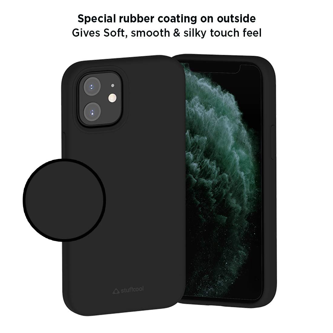 Stuffcool Silo Soft Mobile Case for Apple iPhone 12 Mini, Black - Image 3