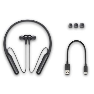 Sony WI-C600N Wireless Bluetooth Digital Noise-Cancelling In-Ear Neck Band Headphones with Magnetic Earbuds, Tangle Free Cord, Voice Assistant, Headset with Mic for phone calls - (Black)