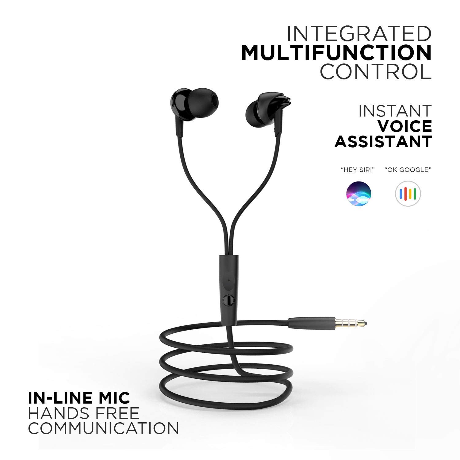 boAt BassHeads 100 In-Ear Wired Earphones With Super Extra Bass, In-line Mic, Hawk Inspired Design and Perfect Length Cable, Black - Image 3