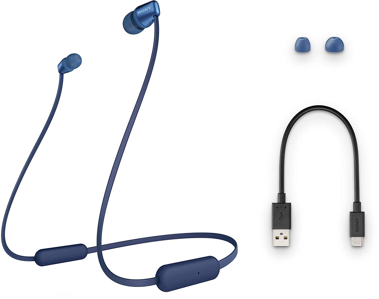 Sony WI-C310 Wireless in-Ear Headphones with 15 Hours Battery Life, Quick Charge, Magnetic Earbuds, Tangle Free Cord, Matt Finish, Bluetooth Ver 5.0, Headset with mic for Phone Calls - (Blue) - Image 5