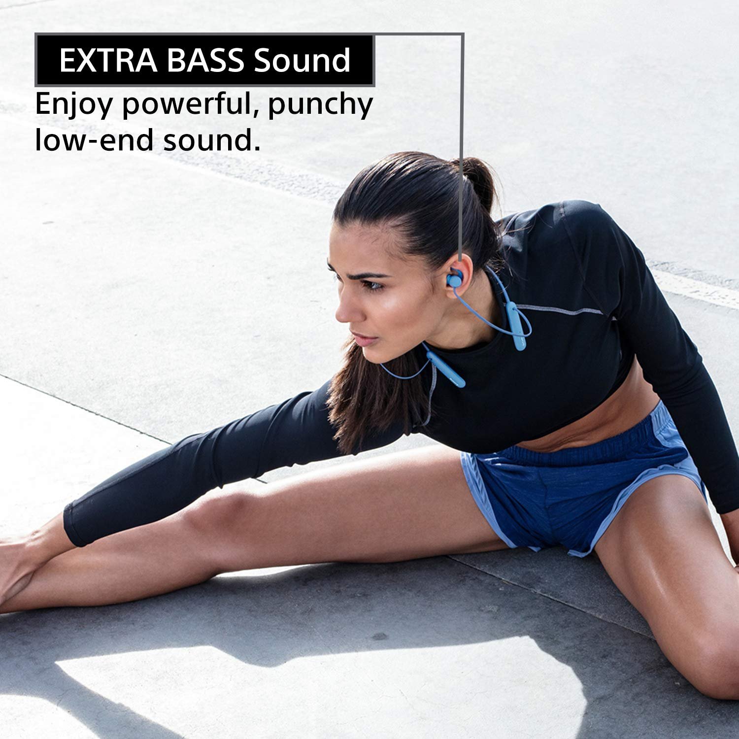 Sony WI-SP510 Wireless Sports Extra Bass in-Ear Headphones with 15 hrs Battery Life, Quick Charge, Magnetic Earbuds, Bluetooth Ver 5.0, Headset with Mic for Phone Calls – (Blue) - Image 4