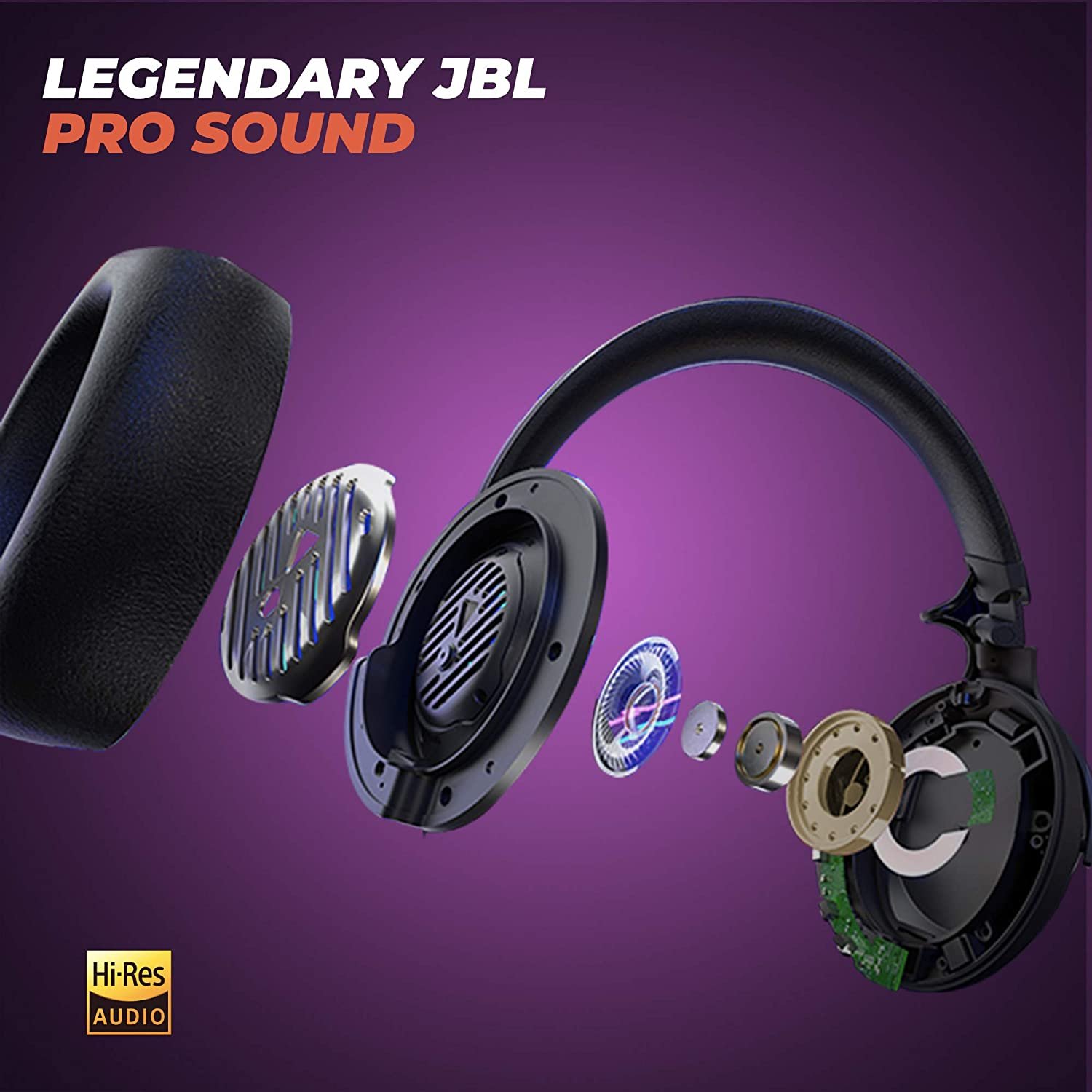 JBL Club 700BT Wireless On-Ear Headphone with 40mm Hi-Res Drivers and JBL Pro Quality Sound, 50 Hours Playtime, Built-in Alexa, Dual Mic, Ambient Aware & Talkthru Feature, Bluetooth 5.0 - Image 2