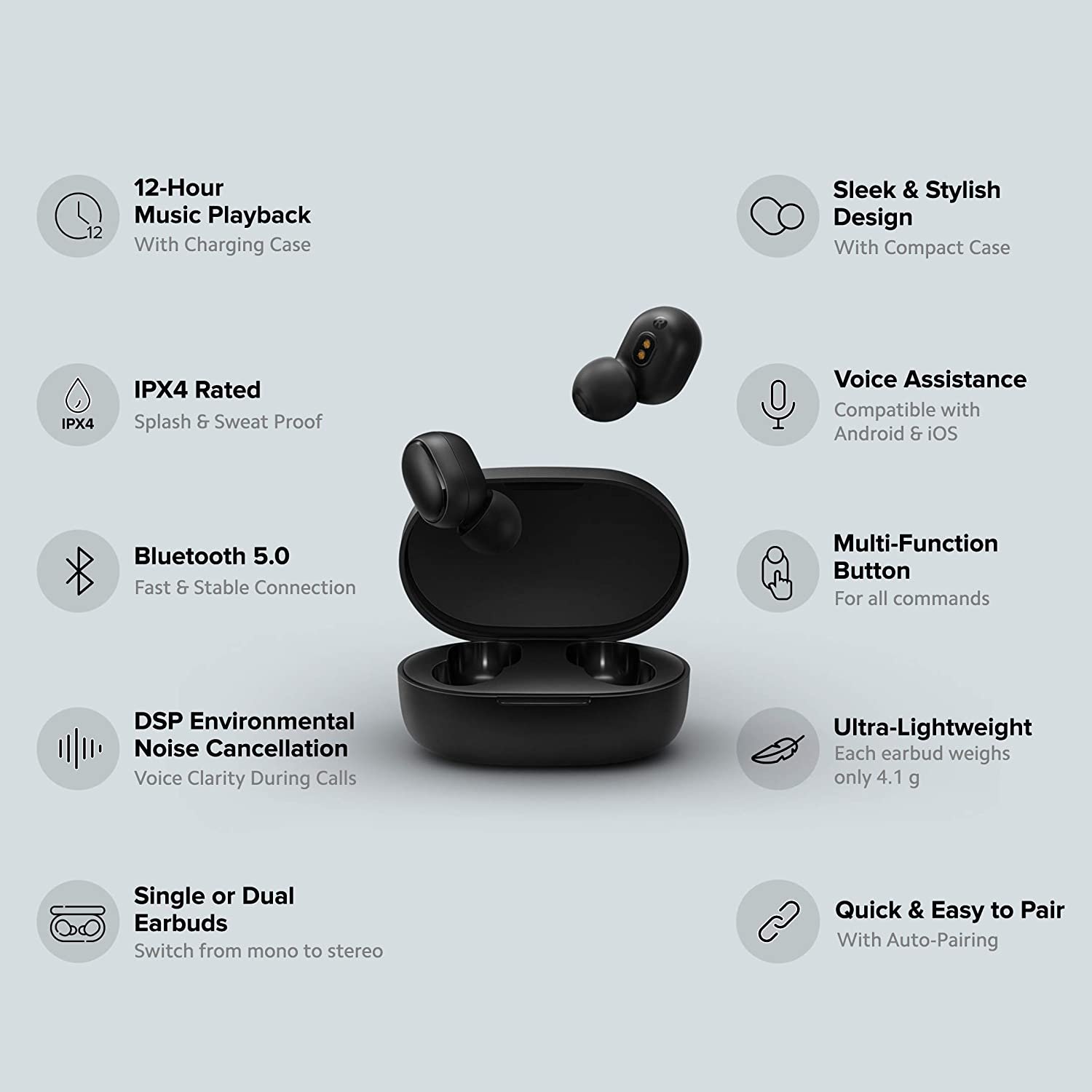 Redmi 2C Wireless Ear-bud, Black - Image 3