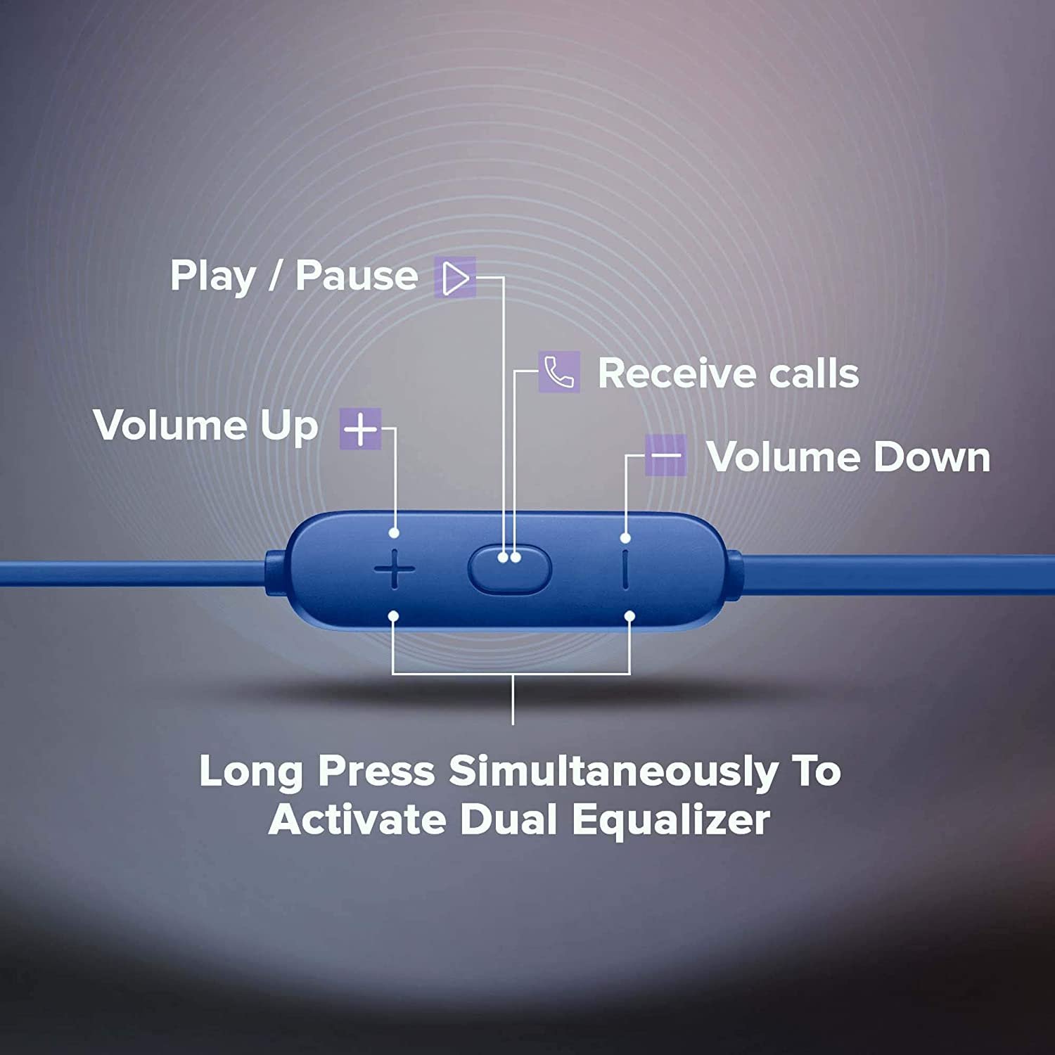 JBL Tune 165BT Wireless Earphone, Blue - Image 4