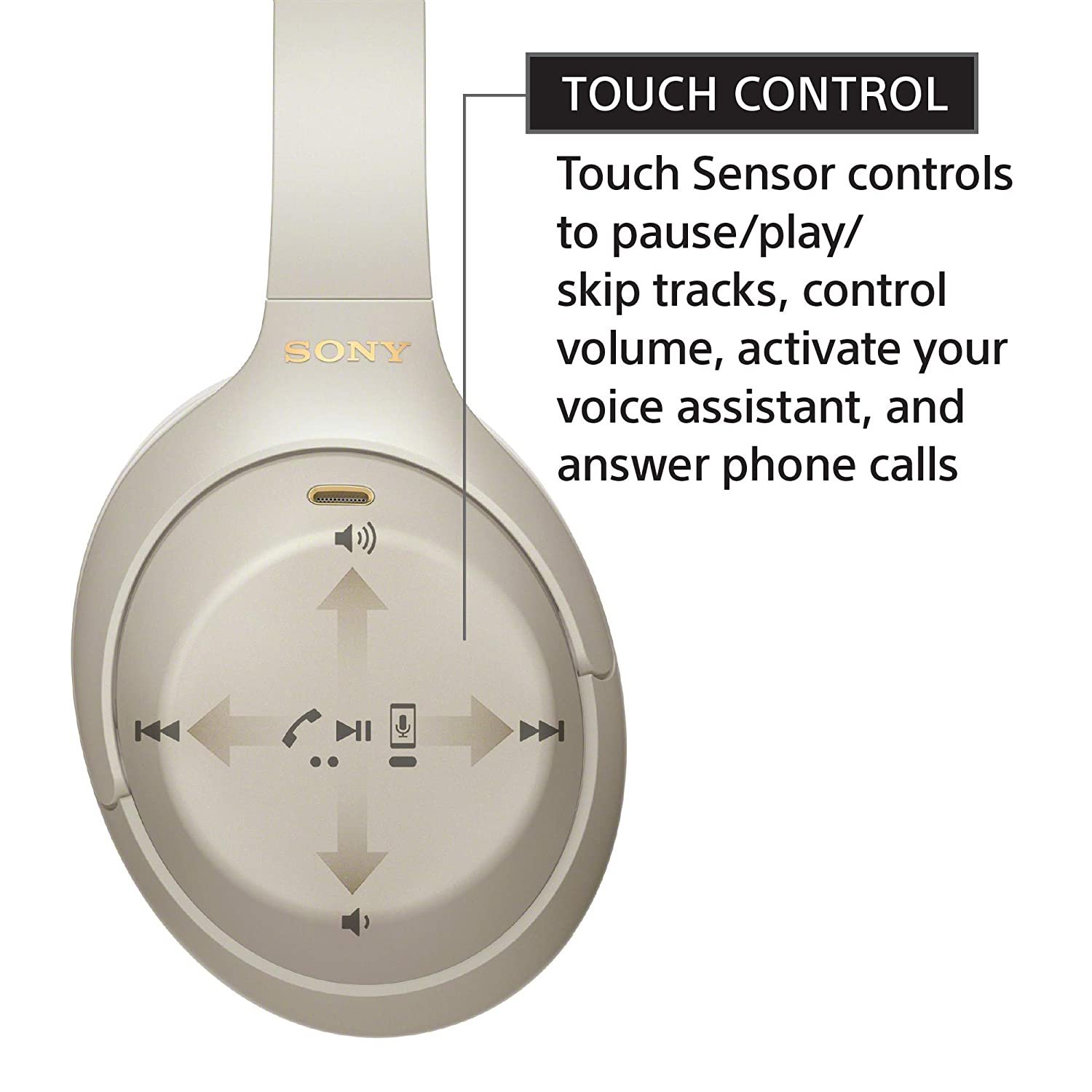 Sony WH-1000XM4 Wireless Noise Cancelling Headphones, Bluetooth Headset with Mic for Phone Calls, 30 Hours Battery Life, Quick Charge, Touch Control & Alexa Voice Control - (Silver) - Image 4