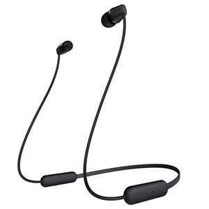 Sony WI-C200 Wireless In-Ear Headphones with 15 Hours Battery Life, Quick Charge, Magnetic Earbuds for Tangle Free Carrying, Metallic Finish, Bluetooth ver. 5.0, Headset with mic for phone calls (Black)