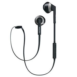 Philips SHB1805 Bluetooth Earphone Philips UpBeat SHB1805BK Bluetooth Headphones with Tangle-Proof Cable, Magnetic Ear Tips and Mic Black