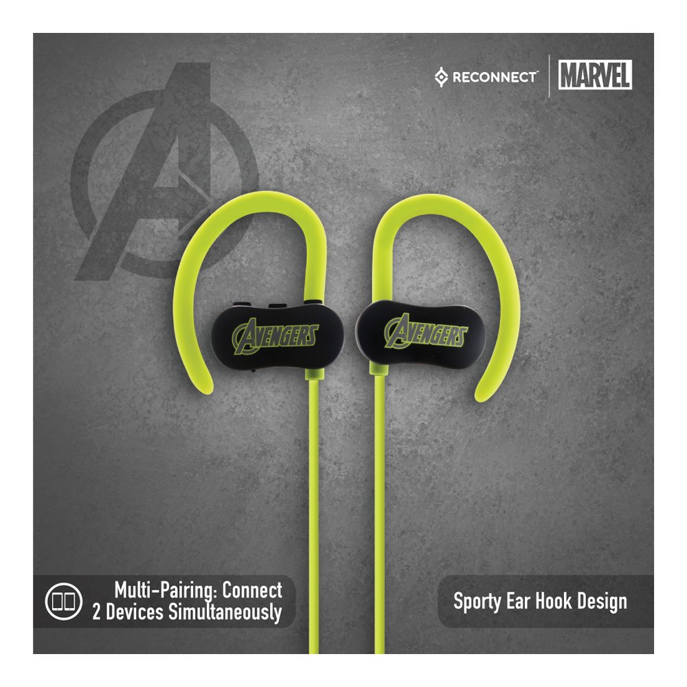 Reconnect Marvel Avengers Wireless Bluetooth Earphone, Water resistant, Ipx4, Siri/Alexa/GoogleOk compatible, Multipairing tech, Trendy Design - DBTE501 AV
