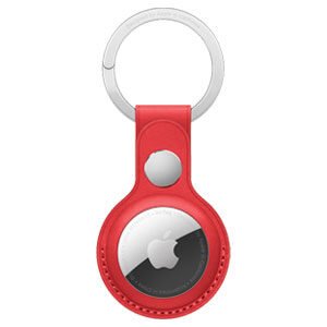 Apple AirTag Leather Key Ring (Crafted With Finest European Leather, MK103ZM/A, Red)