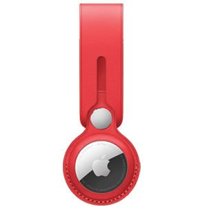 Apple AirTag Leather Loop,(Made With Specially Tanned French Leather, MK0V3ZM/A, Red)