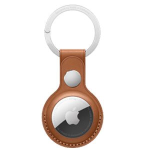 Apple AirTag Leather Key Ring (Crafted With Finest French Leather, MX4M2ZM/A, Saddle Brown)